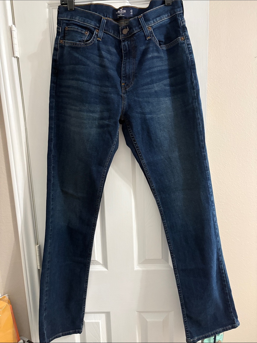 Hollister Dark Blue Straight Jeans for Men